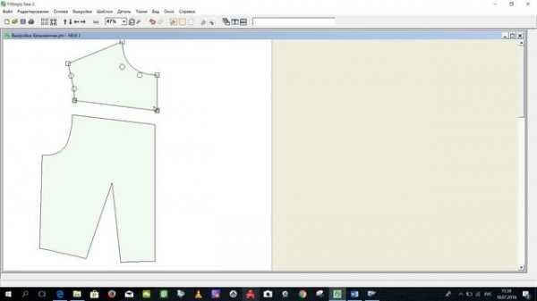Моделирование фигурной кокетки в программе Fittingly Sew