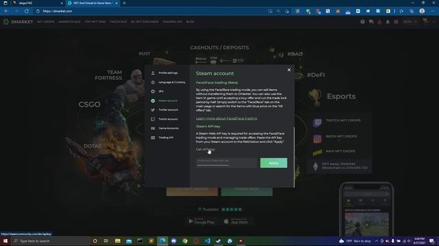Como cambiar la Steam Web API Key en Dmarket смотреть онлайн