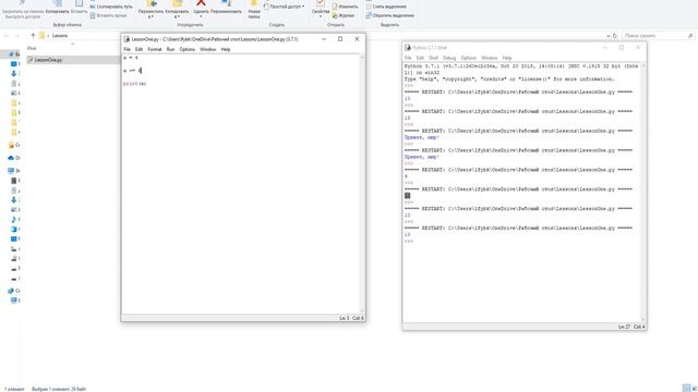 Урок по Python №1 | Ввод и вывод данных в python, переменные смотреть онлайн