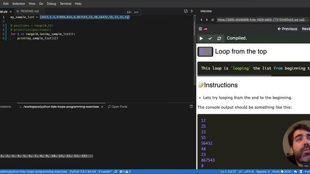 02.1 Reverse looping array in python - Python List Exercises Tutorial Interactive смотреть онлайн