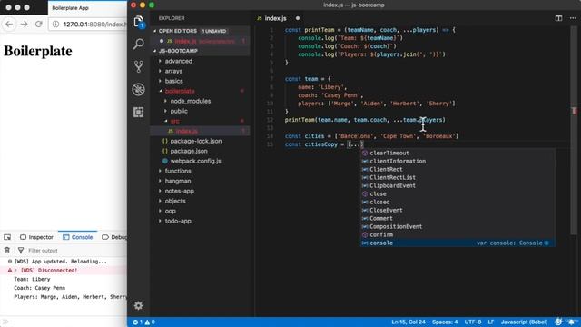 13. (NEW) Cutting-Edge JavaScript with Babel and Webpack | 23 The Spread Syntax смотреть онлайн