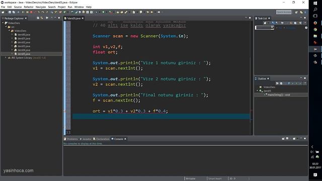 JAVA - 05 - if ve mantıksal operatörler смотреть онлайн
