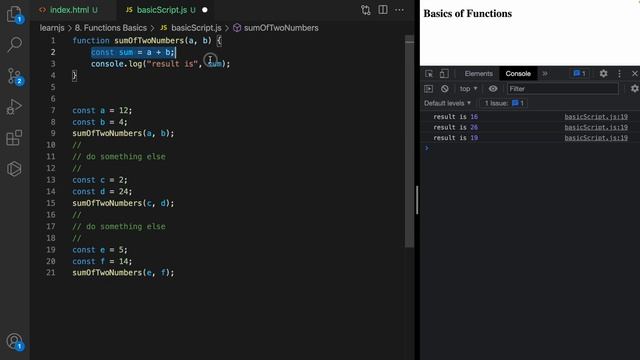 Functions in Javascript | Basics of Functions | Complete Web Development Course #42 смотреть онлайн