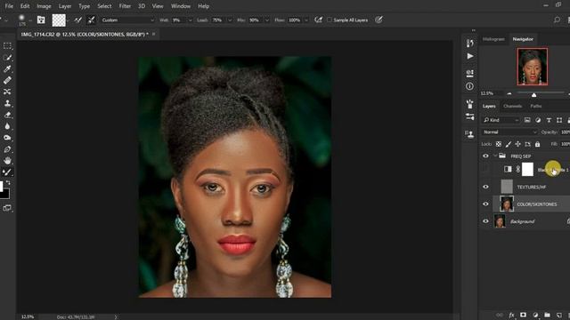 MELANIN SKIN RETOUCHING And COLOR GRADING In PHOTOSHOP Frequency Separation & Melanin Color Grading
