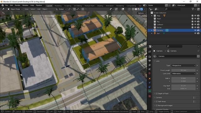 GTA San Andreas Map in Blender смотреть онлайн