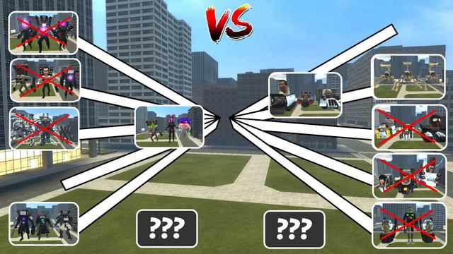 TOURNAMENT 3VS3 SKIBIDI TOILET VS TITANS CAMERAMAN, DRILLMAN, TVMAN, LASERMAN IN GARRY`S MOD