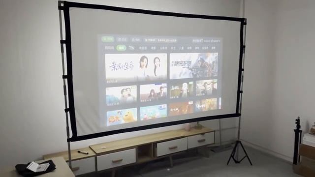 Veidadz Projector White Screen With Stand 16 9 100 Inch Portable Foldable Storage Assembly Outdoor