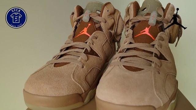 Air Jordan 6 X Travis Scott British Khaki sneakers unboxing [Hahastyle] смотреть онлайн