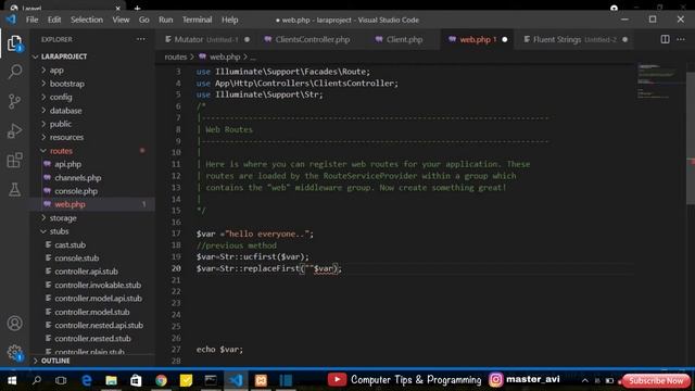 36 Fluent String in laravel || LARAVEL 8 in Hindi. || ( #laravel #xampp #FluentString) смотреть онлайн