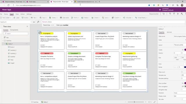 Power Apps Responsive Gallery (Card and Table layout) смотреть онлайн