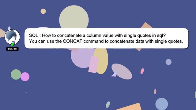SQL : How to concatenate a column value with single quotes in sql? смотреть онлайн