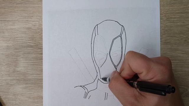 Как нарисовать супергероя ДЭДПУЛА /How to draw DEADPOOL. ДЭДПУЛ суретин салу . смотреть онлайн