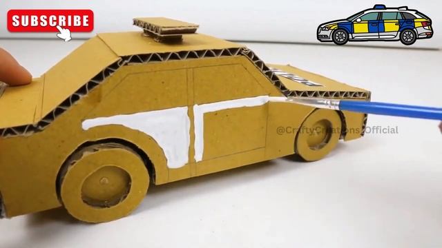 DIY | How to make a CARDBOARD POLICE CAR смотреть онлайн