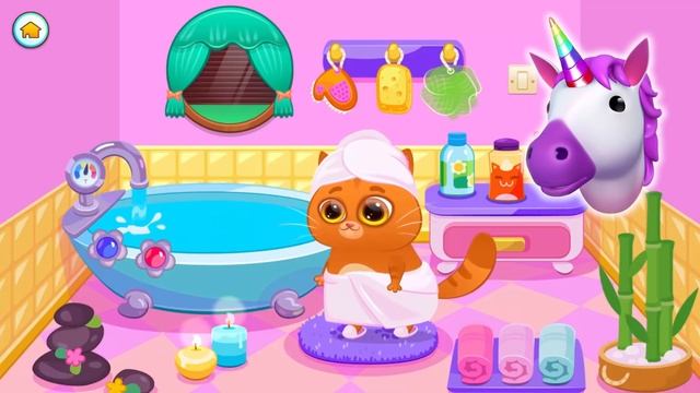 КОТИК БУБУ 2 Обновление Салон красоты! Друзья Радугарог My Talking Cat Bubbu #33 Игровой обзор смотреть онлайн