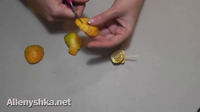 Розы из апельсинов. Как сделать розу из апельсиновых или мандариновых корок, второй вариант смотреть онлайн