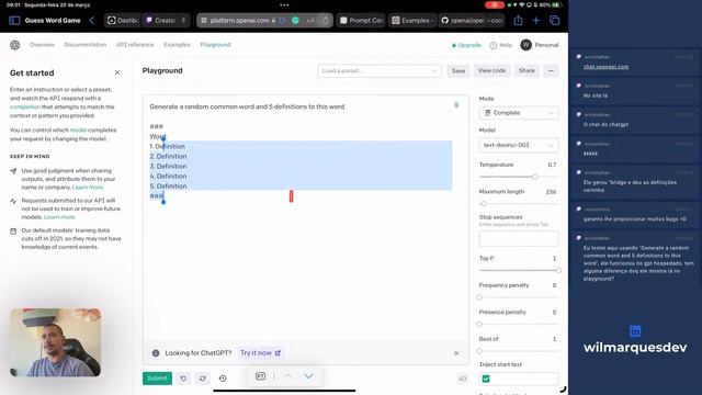 Gerando palavras e definições com IA, Node e NextJS (Open AI - Chat GPT) смотреть онлайн