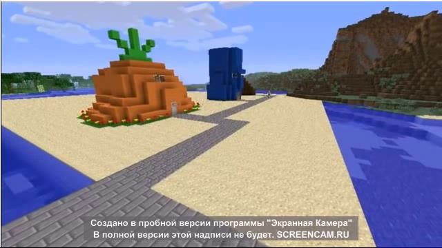 Тяжелая жизнь Спанч боба в Маинкрафт смотреть онлайн