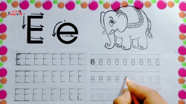 Tracing Alphabet Ee | Alphabets Practice For Toddlers | How to Write Small And Capital Letter Ee смотреть онлайн
