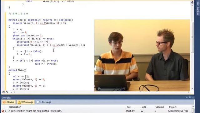 Using ghost variables and lemmas in a program verification смотреть онлайн