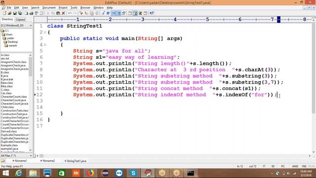 String class methods in java by Suresh смотреть онлайн