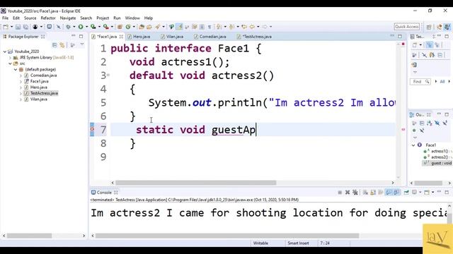 default method and static method in interface in java 8 | java 8 new features | java by ponnam jay смотреть онлайн