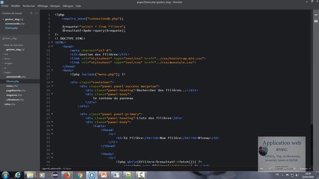 Partie5 Application web avec HTML5, Php, css Bootstrap, javascript, Jquery et MySQL смотреть онлайн