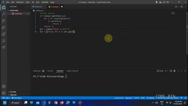Linear Search Algorithm in Python смотреть онлайн