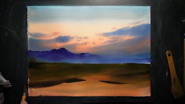 How to paint landscape in watercolor painting смотреть онлайн