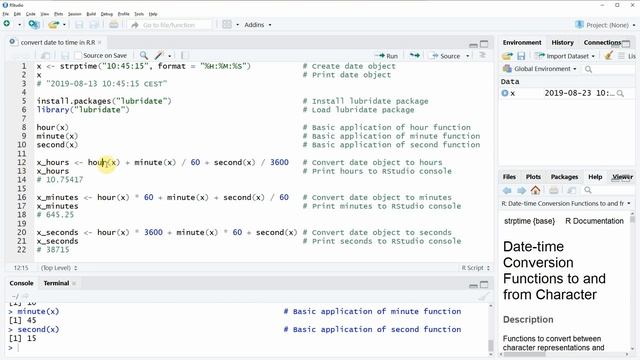 Convert Date to Numeric Time Object in R (Example) | hours, minutes & seconds Function смотреть онлайн