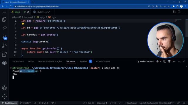 ? #03 API (pg-promise - Para se comunicar com o PostgreSQL) смотреть онлайн