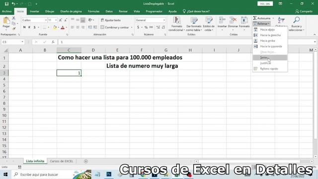 Mejor Truco de Excel 2022 Como hacer una lista de números muy larga en Excel paso a paso смотреть онлайн