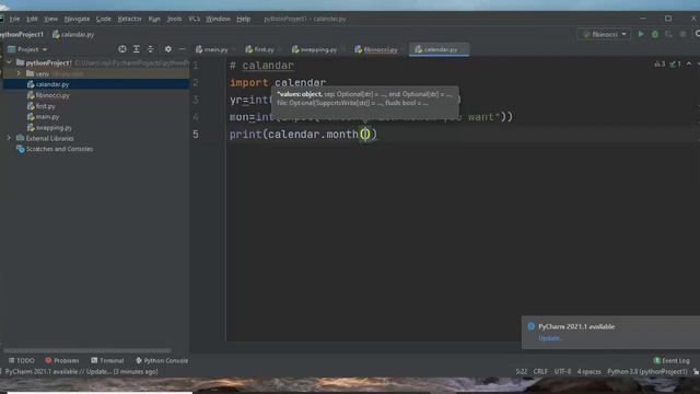 How to print a calendar in python || Python tutorials in telugu смотреть онлайн
