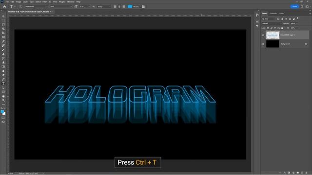 Photoshop Hologram Effect - Photoshop Text Effect смотреть онлайн