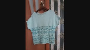 Летний топ спицами из хлопка.