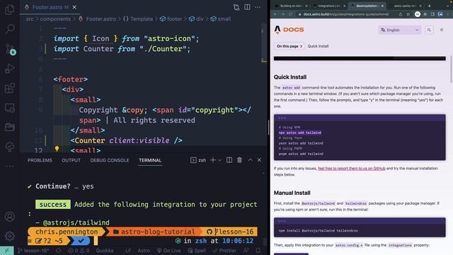Astro Blog Course #17 - Integrations (React, Tailwind, CMS, and more) смотреть онлайн