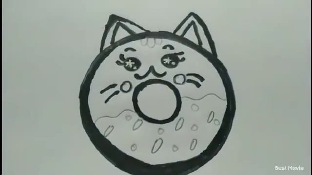 Как нарисовать милого котенка пончика|Рисование раскраски#drawtoyskids#draw#howtodraw#Рисование смотреть онлайн