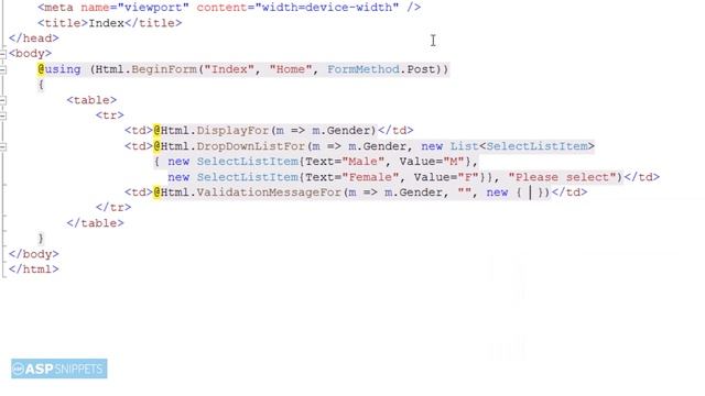 Server Side DropDownList validation in ASP.Net MVC смотреть онлайн