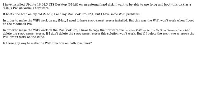 Ubuntu: WiFi on both iMac 7,1 and MacBook Pro 12,1 смотреть онлайн