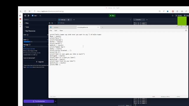 Python While Loop And Print And AI Test смотреть онлайн