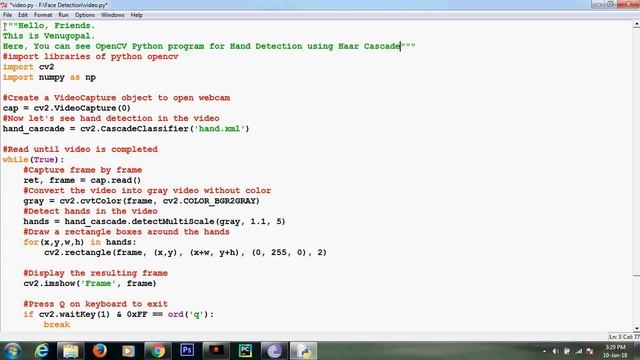 OpenCV Python program for Hand Detection using the Haar Cascade file смотреть онлайн