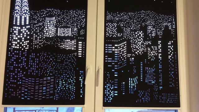 Рулонные шторы с перфорацией Ночной город HoleRoll смотреть онлайн