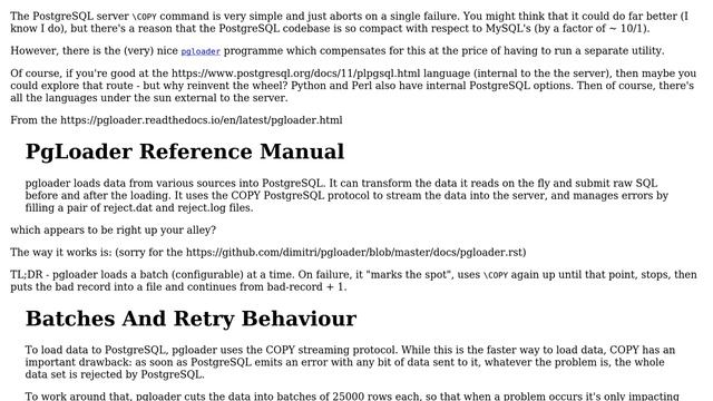 Databases: PostgreSQL COPY fails "ERROR: missing data for column "column name2"" смотреть онлайн