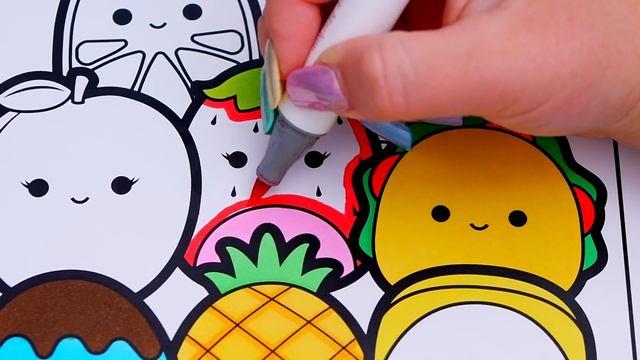 Coloring Squishmallows Food Squad Coloring Page | Ohuhu Art Markers