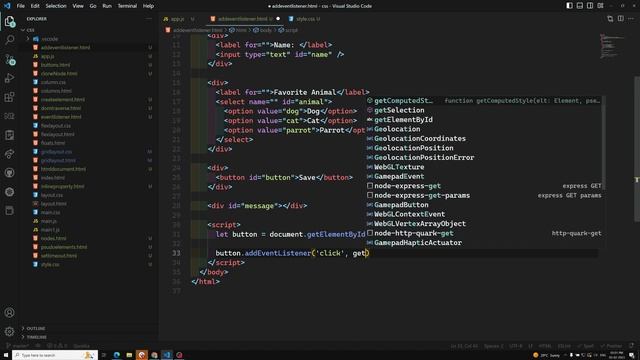 46. Adding Click Event Listener and get the details of the form elements - DOM смотреть онлайн