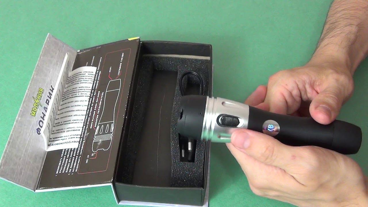 Обзор Электрошокер-фонарь Молния YB-1323 смотреть онлайн