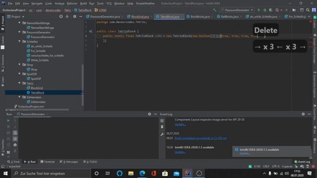 Die Blöcke definieren | for-Schleife, if/else-Anweisung | Java Tetris #2 смотреть онлайн