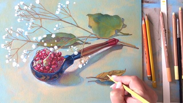 How to draw leaves (mixed media) смотреть онлайн