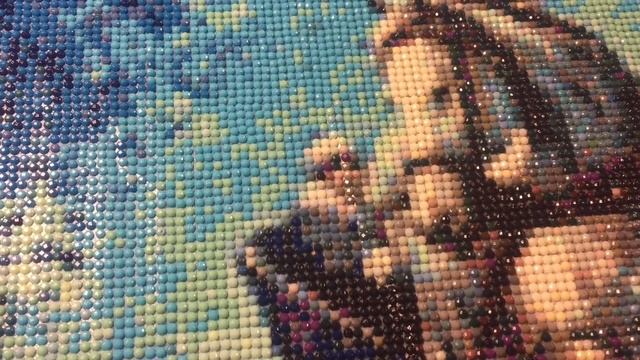 113. Тройка лошадей в зимнем лесу. Моя первая работа. Рисование кристаллами. смотреть онлайн