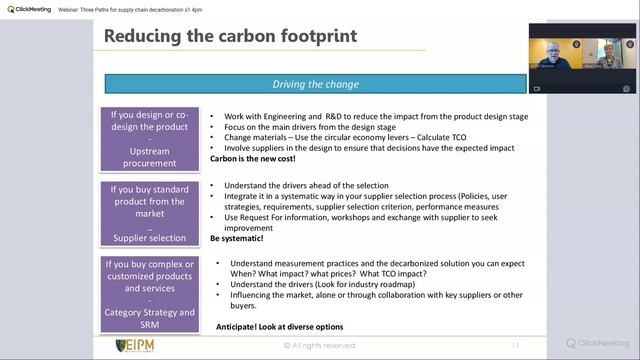 EIPM Webinar: Three paths for supply chain decarbonation смотреть онлайн