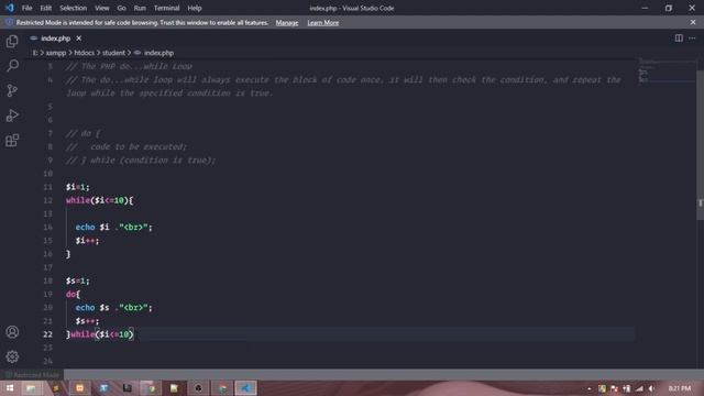 #21 Do while loop in PHP | How to use for Do while in PHP | Learn PHP Programming смотреть онлайн